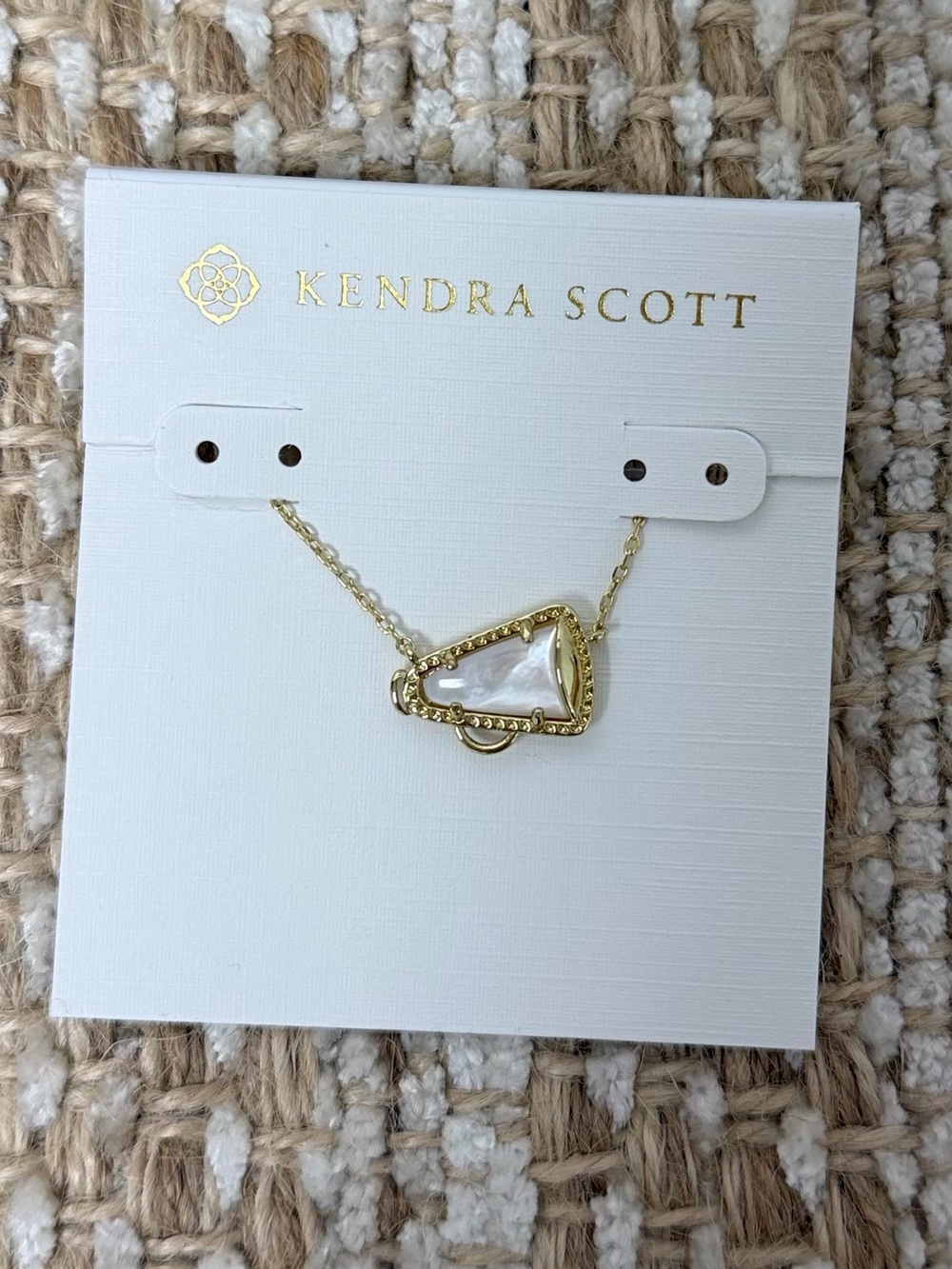 Kendra Scott Gold Megaphone/Cheer Pendant Necklace with White Stone